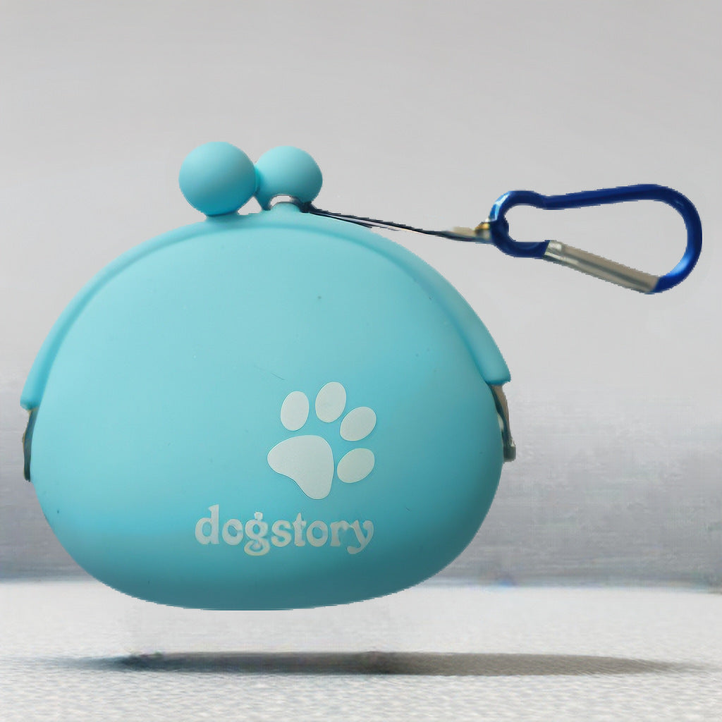 {{ brand }} Silicone Pet Snack Bag 9.5x8.5x4.2CM Sky Blue - Silicone Pet Snack Bag Solid Color