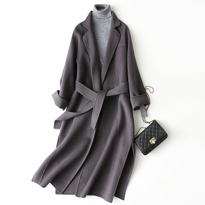 Women's Reversible Cashmere Coat - Mid-Length & Loose Reversible Cashmere Coat Women's Mid-len | Ectron Online