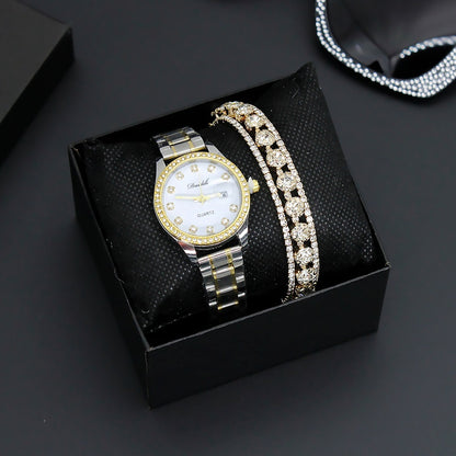 Women's Watch Affordable Luxury Fashion Diamond Foreign Trade Women's Watch Bracelet Student Watch Gift Suit