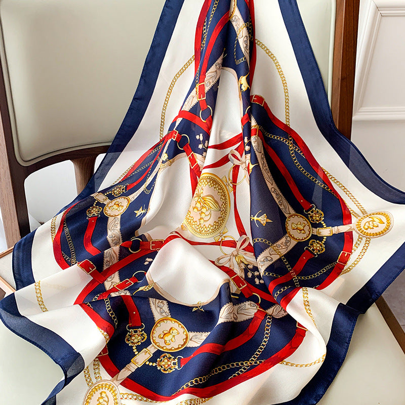 Silk Scarf Western Fashion Small Square Scarf Silk Scarf Women Retro French Matching Shirt