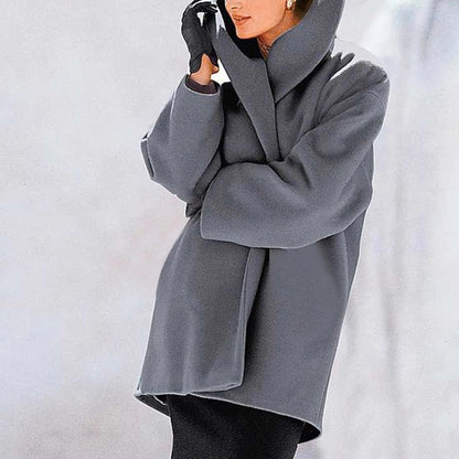Women's Multi-Color Woolen Coat | Trendy Loose Round Neck Sweater Women's Trendy Clothes Multi-color Round | Ectron Online