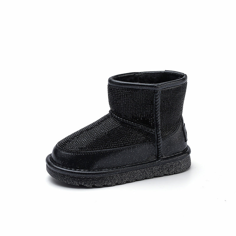 New plus velvet fashion children's mid-boots