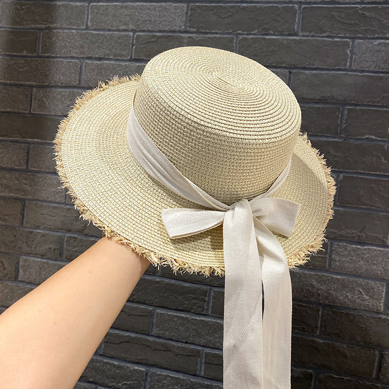 Elegant Straw Bucket Hat for Summer Lace String Color Woven Straw Hat Summer | Ectron Online