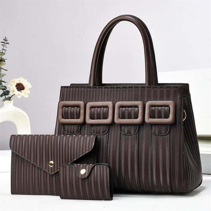 3-Piece Large Capacity Tote Set - Women's Handbag & Purse Trio Three-Piece Sets Large Capacity Tote Wom | Ectron Online