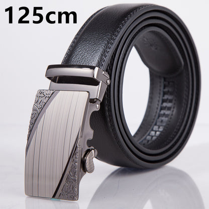 Leather automatic buckle belt