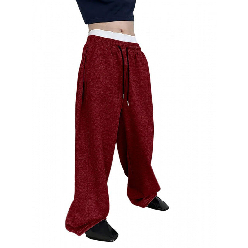 Men's Sweatpants with Waist Drawstring - Straight Loose Fit Trousers
