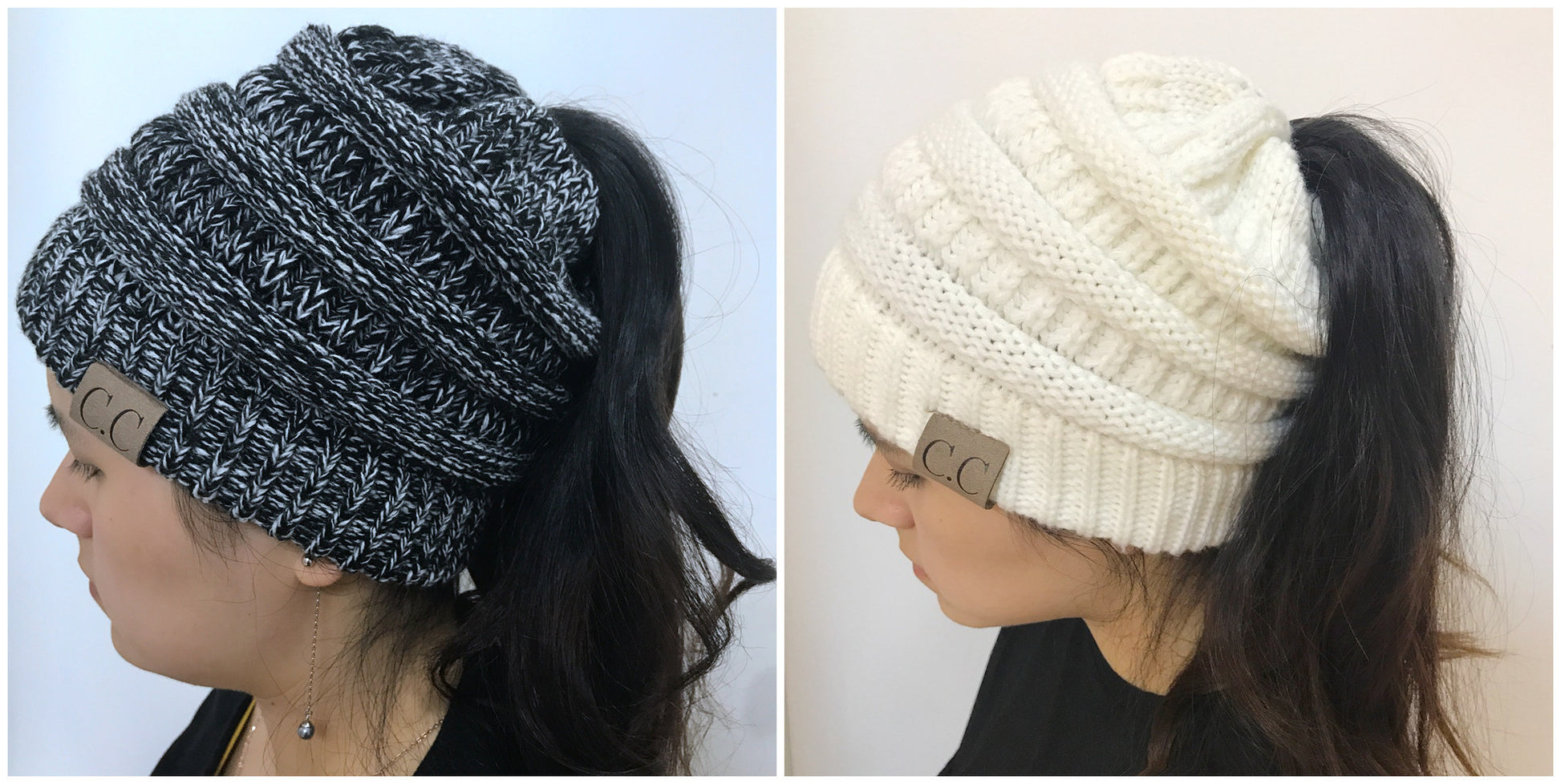 Knitted Ponytail Hat - Women's Fashion Wool Hat for Stylish Comfort Hats & Caps | Ectron Online