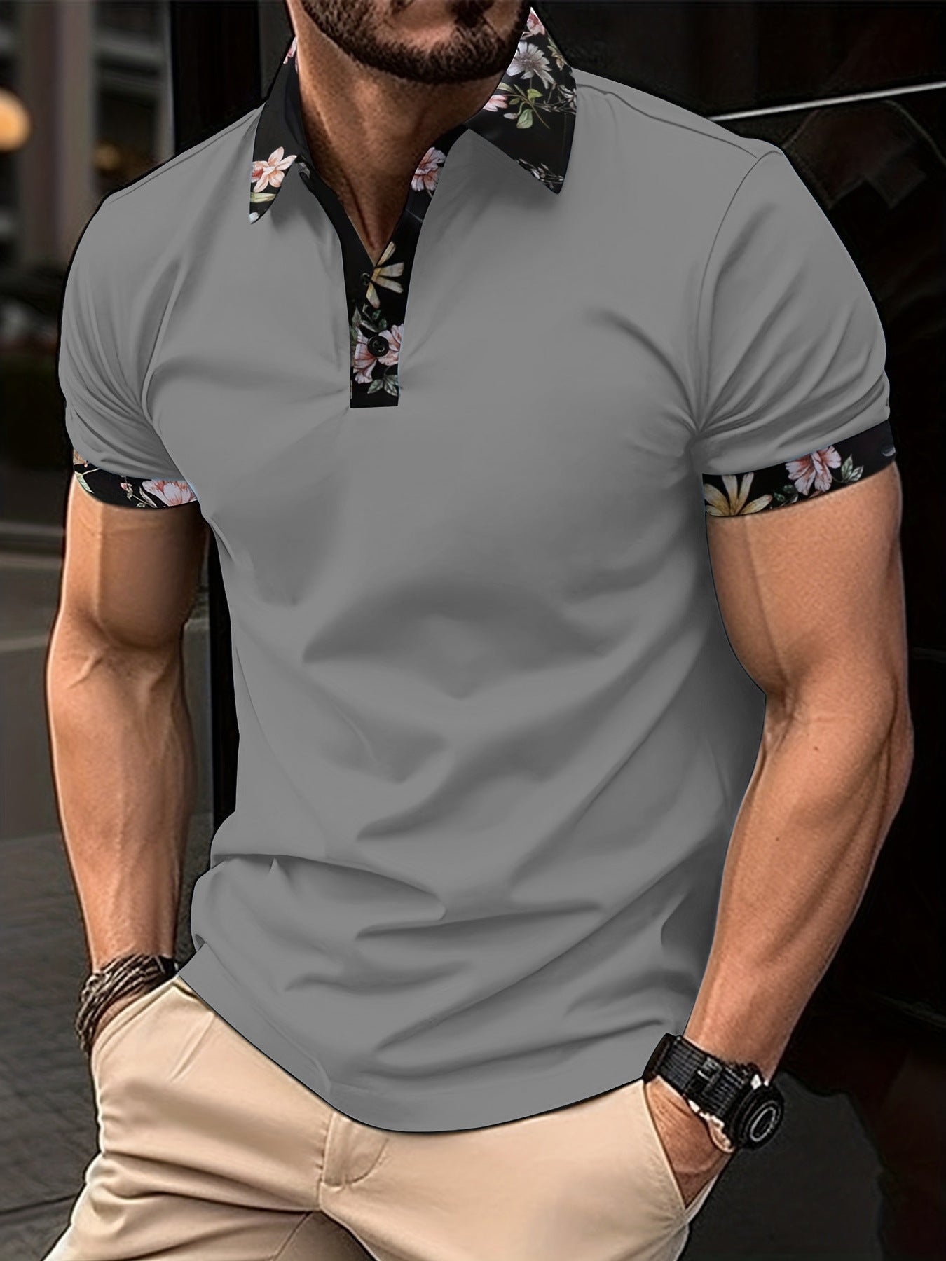 Men’s 3D Print Pullover – Lapel Short Sleeve Casual Top 3D Digital Printing Lapel Short Sleeve P | Ectron Online