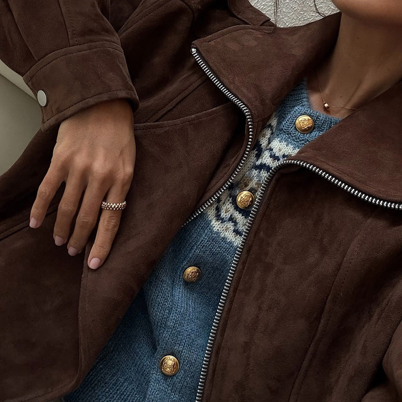 Women's Casual Zip-Up Jacket | Long Sleeve Fall Outerwear with Pockets