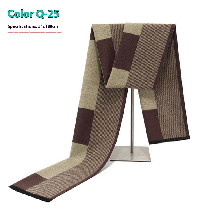 New Men's Cashmere-Like Striped Scarf New Men's Winter Warm Cashmere-like Stri | Ectron Online