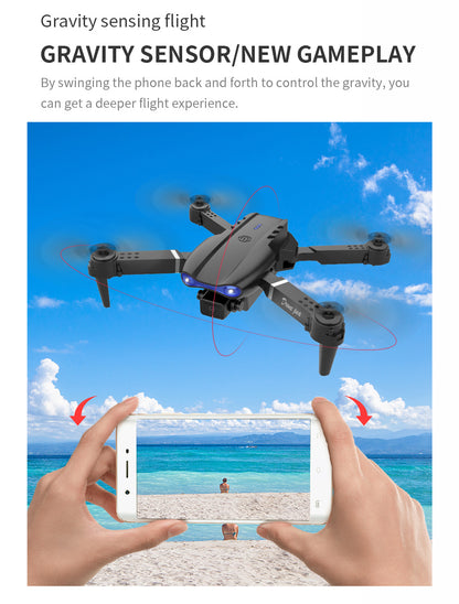 The Battery Configuration Of The E99 Smart Camera Drone Features Real-time Image Transmission From A Single Camera. It Has One-click Touch And Landing Functions. This Is A Foldable Remote-controlled D