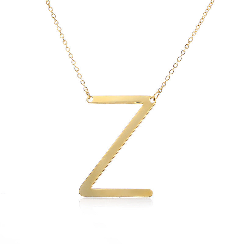 Fabulous Rose Gold Plated Stainless Steel Initial Letter Pendant Necklace