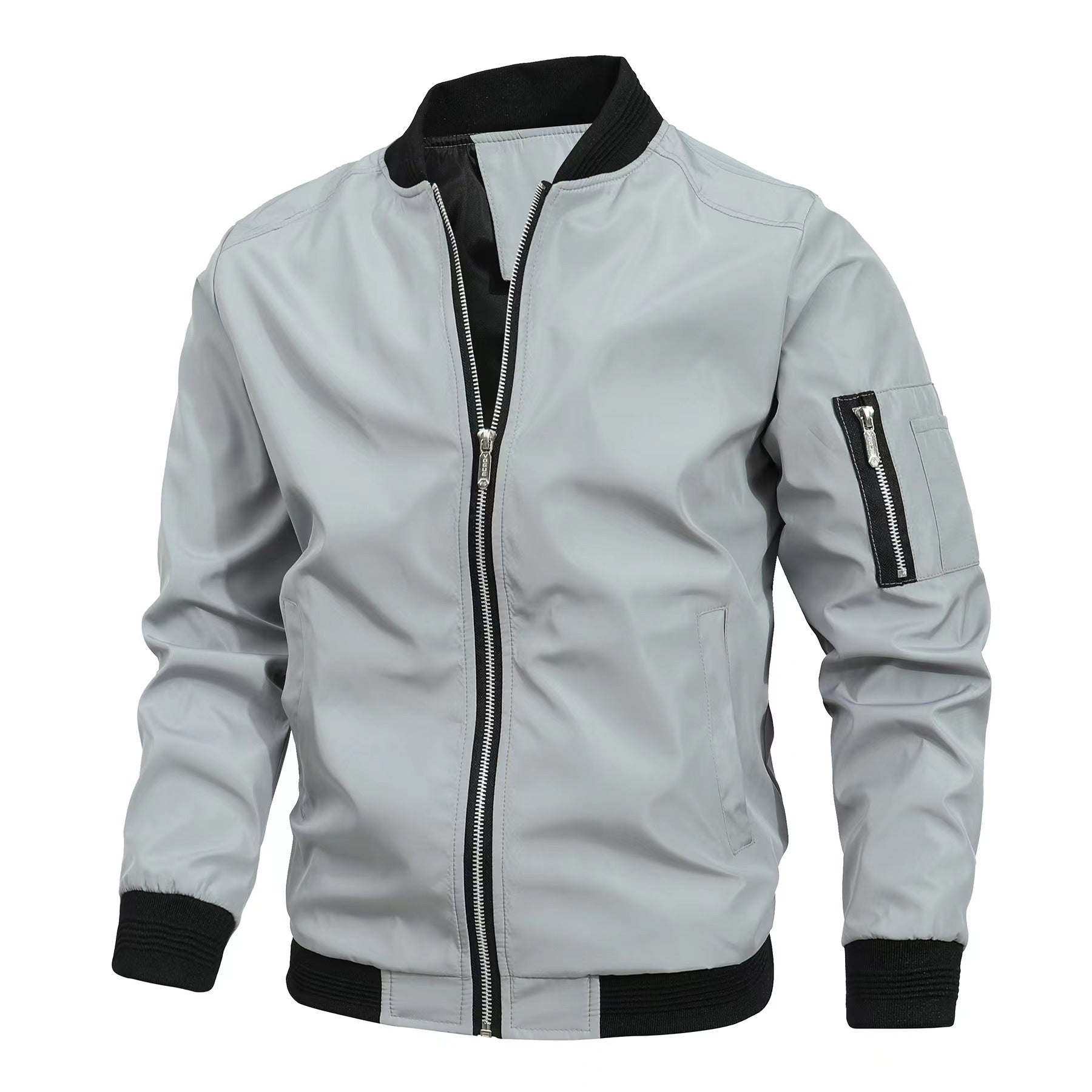 Men's Slim Fit Baseball Jacket Casual Baseball Jacket Slim Fit | Ectron Online