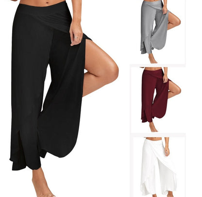 Wide Leg Split Harem Pants