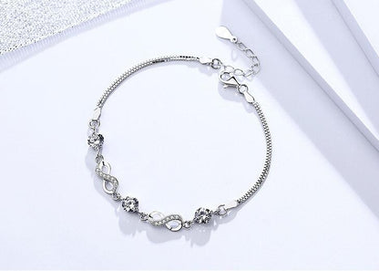 S925 Sterling Silver Bracelet Jewelry Diamond crystalfashionable female jewelry factory wholesale agent silver