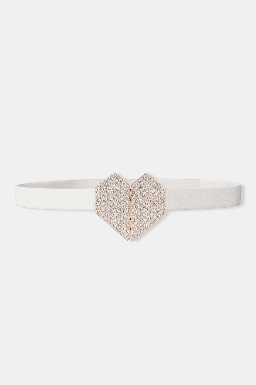 Rhinestone Heart Buckle Elastic Belt Belt | Ectron Online