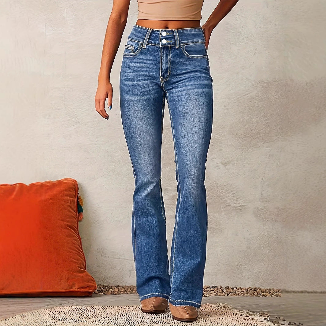 Women's Skinny Flared Jeans Skinny Flared Jeans With Pockets Fashion | Ectron Online