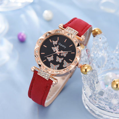 Women's Fashion Simple Butterfly Digital Belt Watch