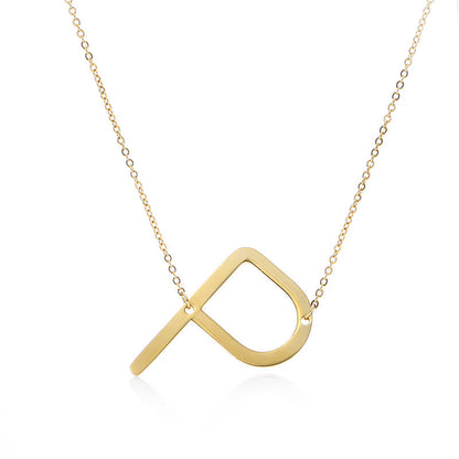 Fabulous Rose Gold Plated Stainless Steel Initial Letter Pendant Necklace