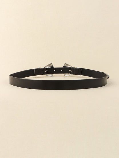 Double Buckle PU Leather Belt