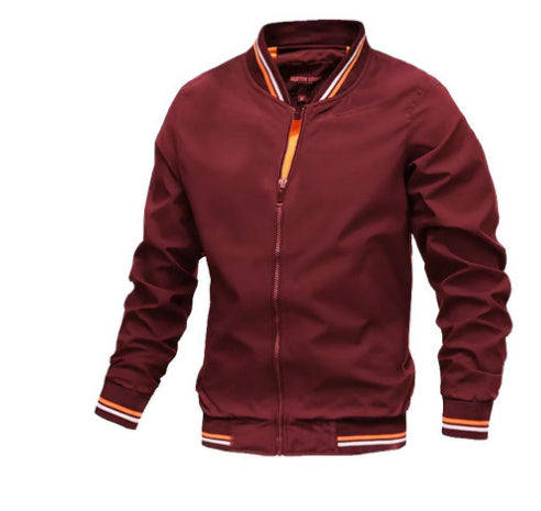 Men's Striped Zip-up Jacket - Casual & Sporty Outerwear Men's Striped Zip-up Jacket With Pockets | Ectron Online