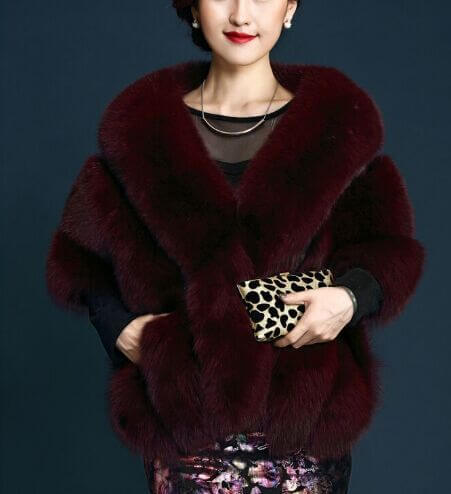 Women's New Silver Fox Faux Fur Shawl Cape Autumn And Winter New Fox Fur Silver Fox | Ectron Online