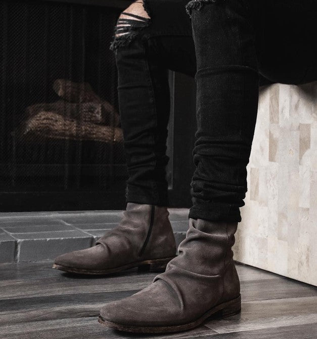 Pleated British Style Short Boots for Men Pleated British Style Short Boots Men's | Ectron Online
