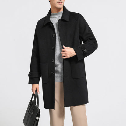 Men's Reversible Wool Mid-Length Coat