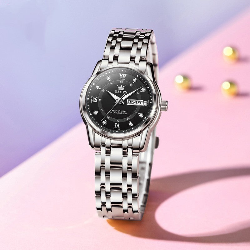Ladies' Roman Scale Waterproof Quartz Watch Roman Scale Fashion Calendar Quartz Watc | Ectron Online
