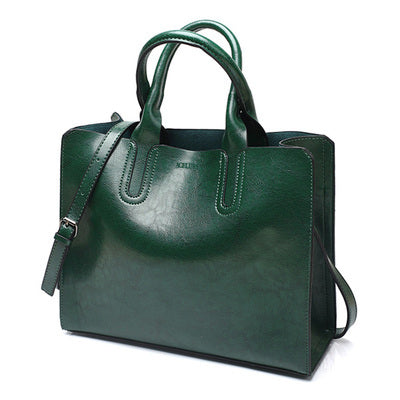 {{ brand }} Sofia Spanish Trunk Tote – Elegant Women's PU Leather Handbag Green has logo - Sofia Spanish Trunk Tote