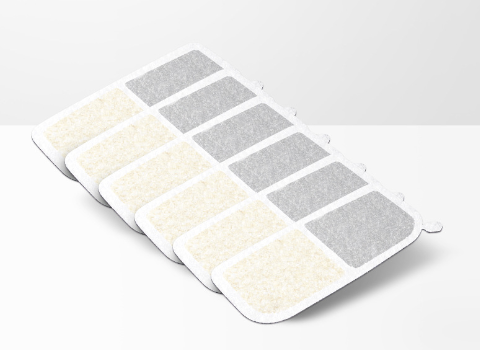 Replacement filter mat pads, gray and cream tones with rounded edges