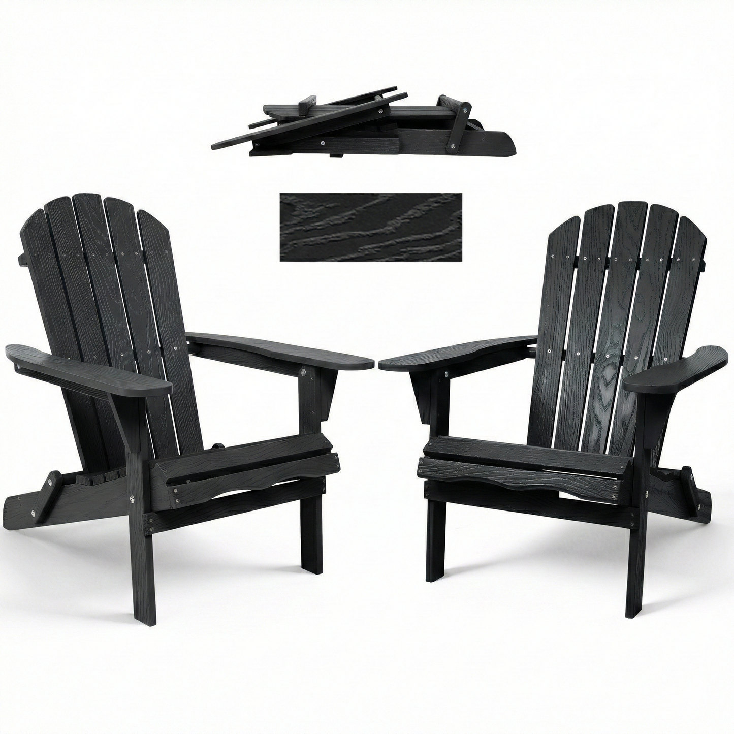 Solid Wood Folding Adirondack Lounge Chair - Garden & Patio Seating