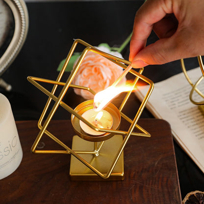 Nordic Light Luxury Golden Candlestick Ornaments