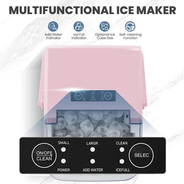 Portable Countertop Ice Maker with Handle | 26lbs in 24H