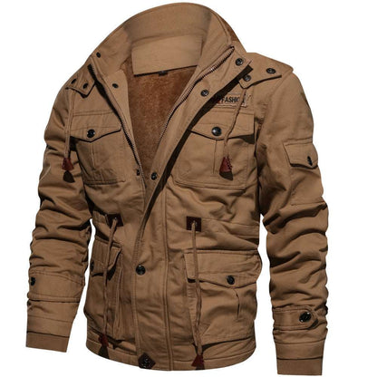 Men's Winter Cargo Coat Winter Zip-up Coat Warm Thickened Detach | Ectron Online