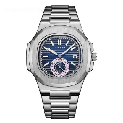 Men's 7020 Steel Belt Watch Steel Belt Luminous Calendar Quartz Watc | Ectron Online