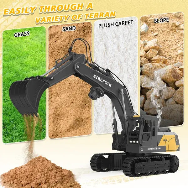1:20 Alloy RC Excavator - 12-Channel Remote Control Vehicle 1: 20 12-way Alloy Excavator Remote Cont | Ectron Online