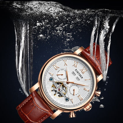 Automatic Mechanical Men's Authentic Leather Hollow Out Mechanical Watch