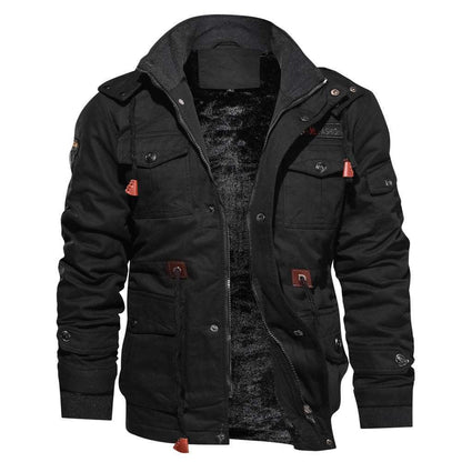 Men's Winter Cargo Coat Winter Zip-up Coat Warm Thickened Detach | Ectron Online