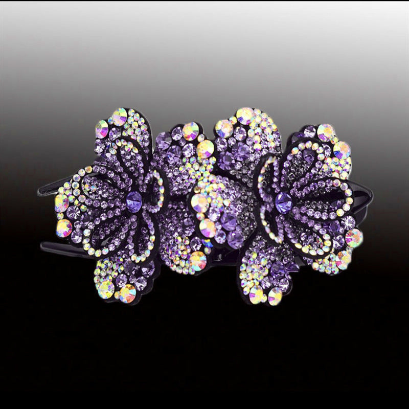 Double Flower Duckbill Clip – Elegant Acrylic Hair Accessory Ponytail With Duckbill Simple Temperamen | Ectron Online