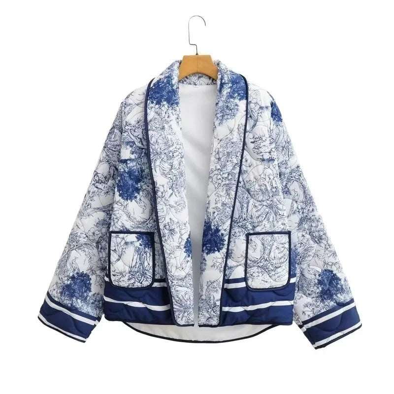 Colorful Cotton Jacket - 6-Color Print Women's 6-color Printing Cotton Jacket | Ectron Online