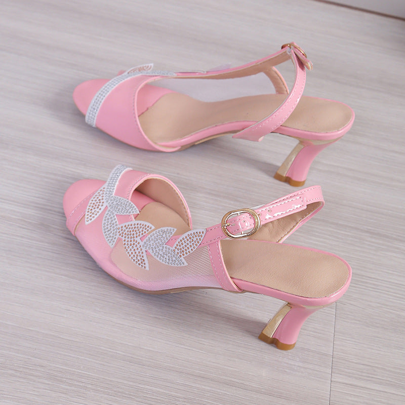 Summer High Heel Sandals - Rhinestone Buckle Summer New High Heel Sandals Stiletto He | Ectron Online