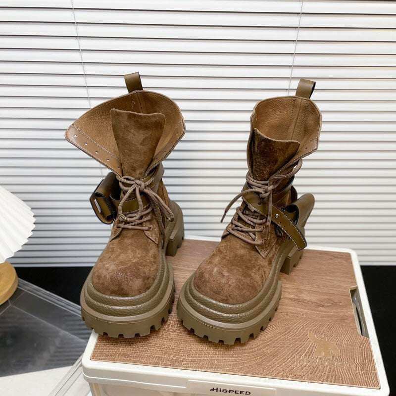 New Women's Suede Martin Boots Suede Thick-soled Martin Boots For Women | Ectron Online