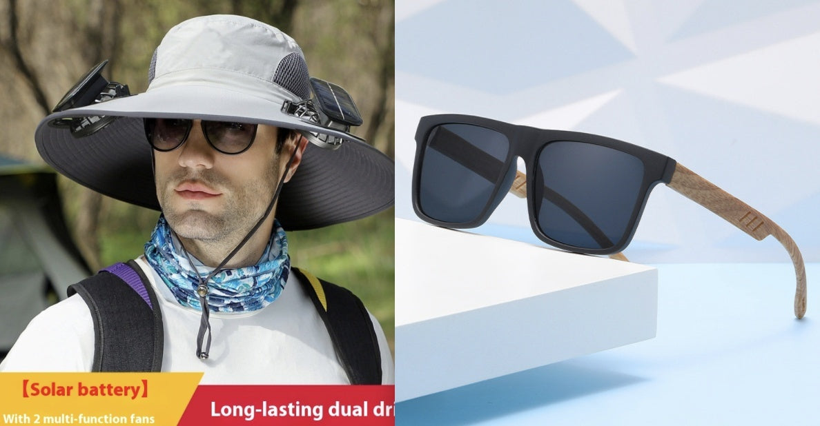 Solar-Powered Outdoor Sun Hat with Fan – Wide Brim Cooling Hat Outdoor Wide Brim Sun Hat With Solar Fan | Ectron Online