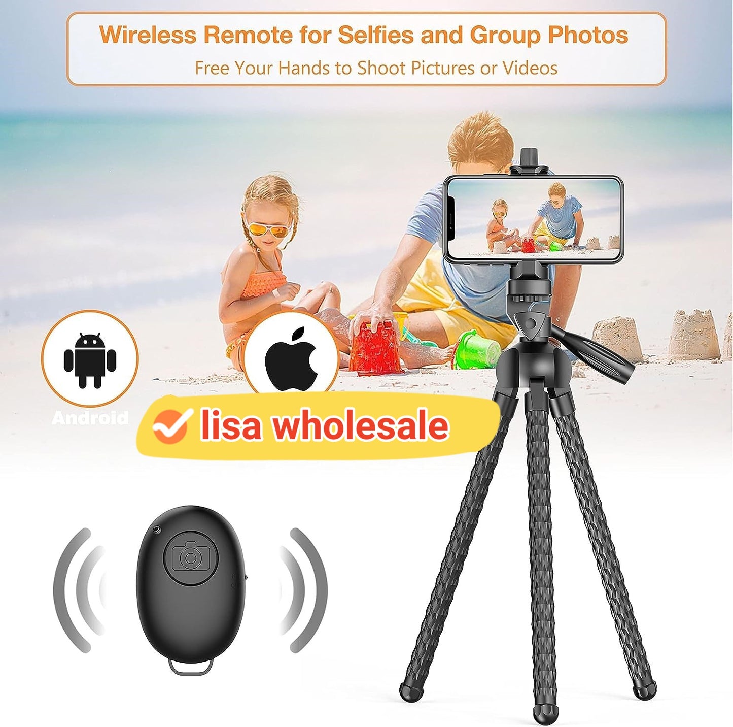 Flexible Octopus Phone Tripod & Selfie Stick - Portable Vlog Stand