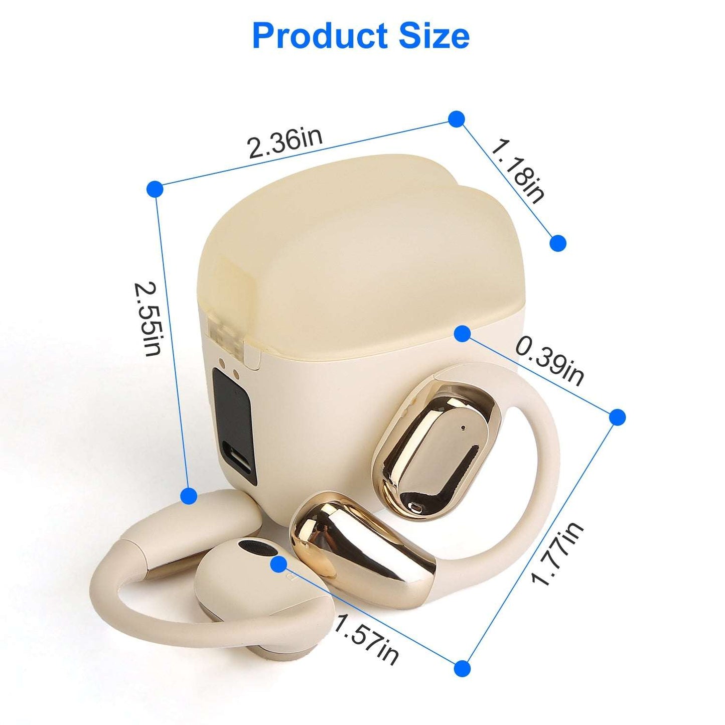 Open-Ear Bluetooth 5.4 Sport Earbuds | 300H Standby & LED Display 1 Set Wireless V5.4 Open Ear Earbuds Wit | Ectron Online