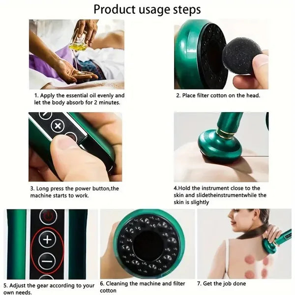 3-in-1 Smart Electric Cupping Massager - 12-Level Scraping Tool Cupping Massager, 12-level Body Scraping | Ectron Online