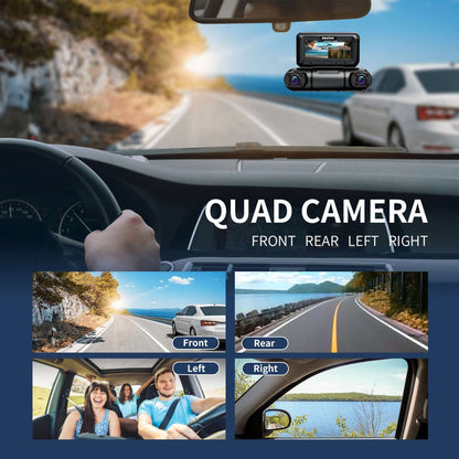 Hainatech 360° 4-Channel Dash Cam - Front, Rear & Sides 1080P Hainatech 360 Degree View 4 Channel Dash | Ectron Online