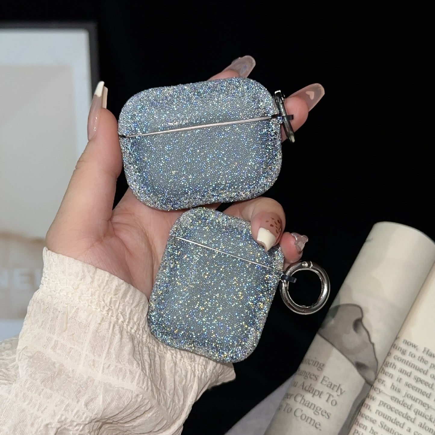 Fine Rhinestone Crystal Particle Bluetooth Headset Protective Cover Earphone Case