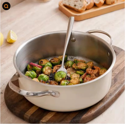 9 Pcs Stainless Steel Ceramic Coated Cookware Set with Lids & Steamer 9pcs Stainless Steel Ceramic Coated Pot | Ectron Online
